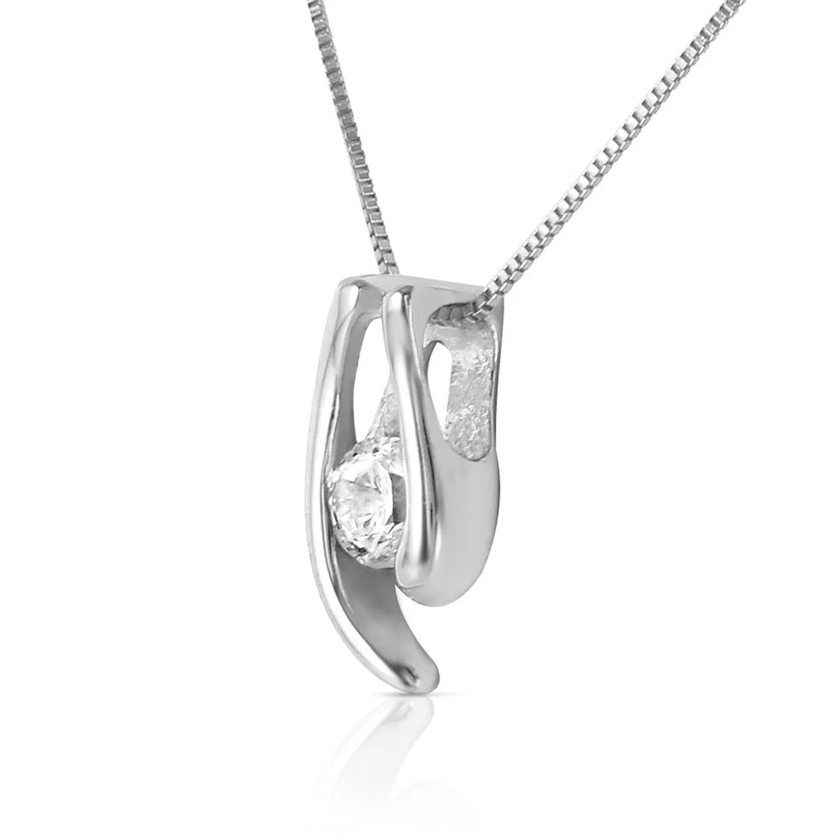 0.15 Carat 14K Solid White Gold Necklace Natural 0.15 Carat Diamond
