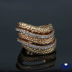 1.00 Ct Diamond Cocktail Ring & Right Hand Ring In 14K Rose Gold