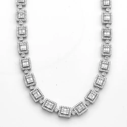 10KW 10.15CTW BAGUETTE DIAMOND SQUARE CLUSTER