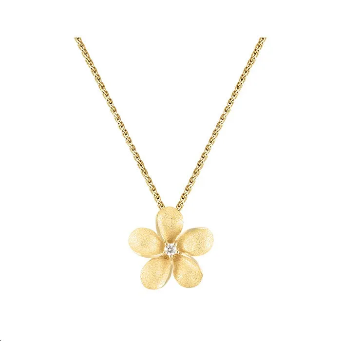 14k 15mm Plumeria Slide with Diamond
