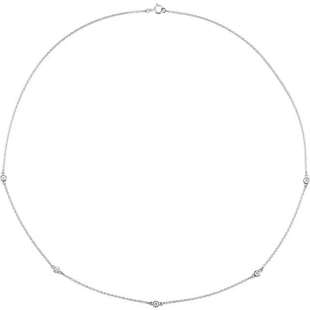 14k Gold Diamond Bezel Necklace