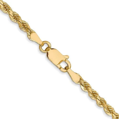 14k Gold Diamond-Cut Lightweight Rope Chain 2.75mm