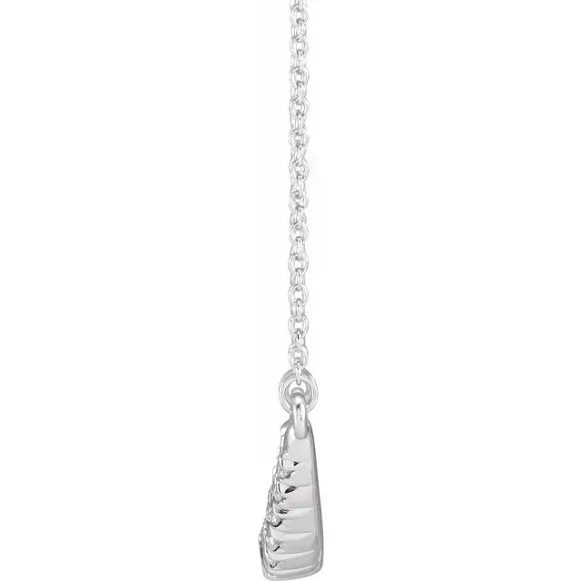 14K White Gold 3/4 CTW Lab-Grown Diamond French-Set Bar 18" Necklace