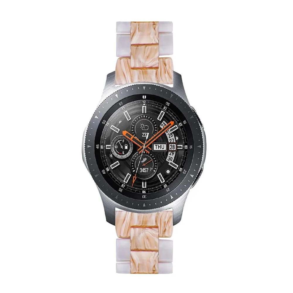 22mm Huawei Watch GT 2e / MagicWatch 2 46mm color splice resin watch strap - Pearl White / Silk White