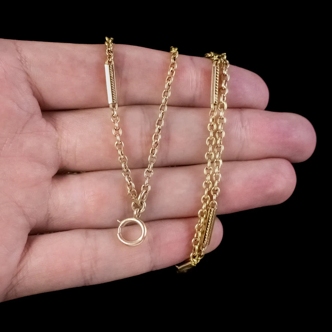 Antique Victorian French Guard Chain 15ct Gold Circa 1900