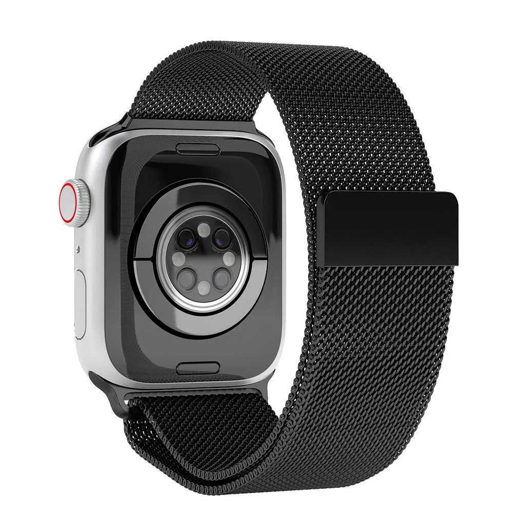 Apple Watch (38/40/SE/41/42mm) Vonmählen Milanese Loop Rustfri Stål Rem - Sort