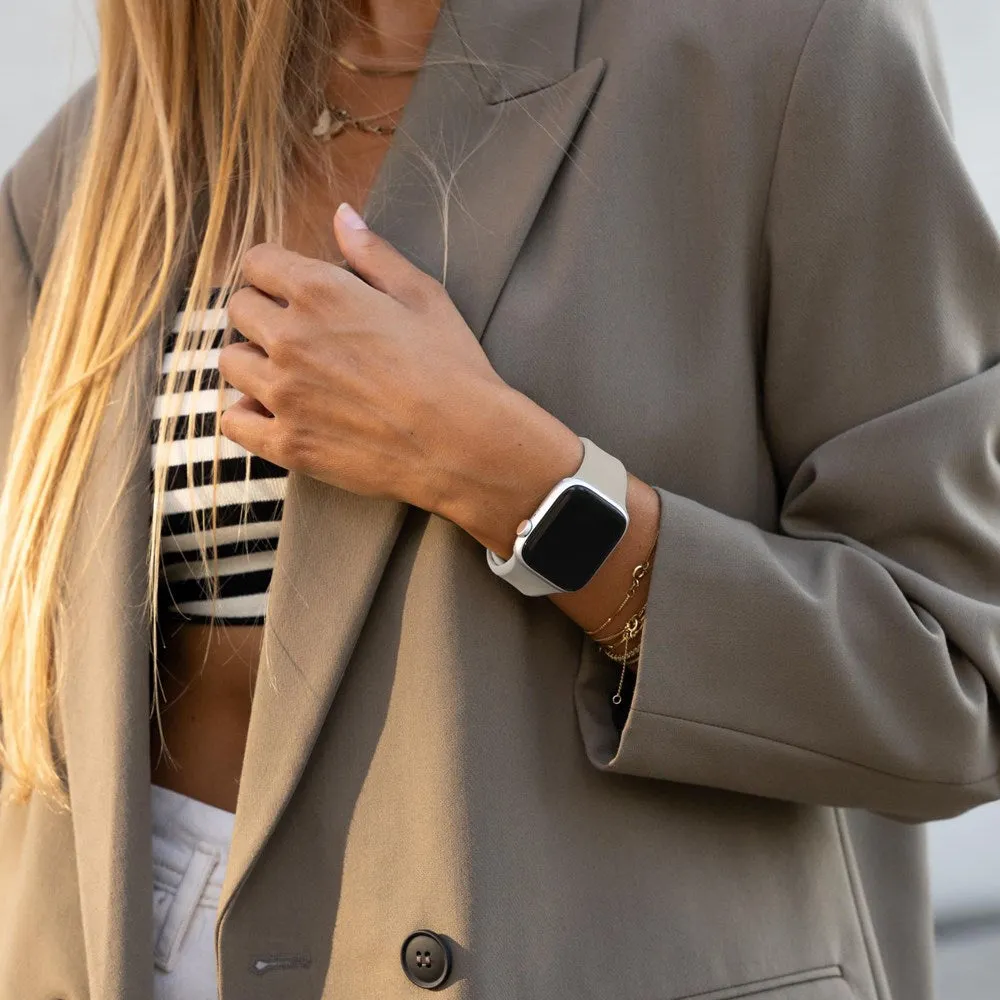 Apple Watch (42/44/SE/45/46/49mm) Vonmählen Classic Band 2 Genanvendt Silikone Rem - Grå