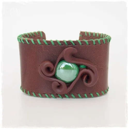 Artistic Leather Cuff Bracelet - "Banshee's Mind"