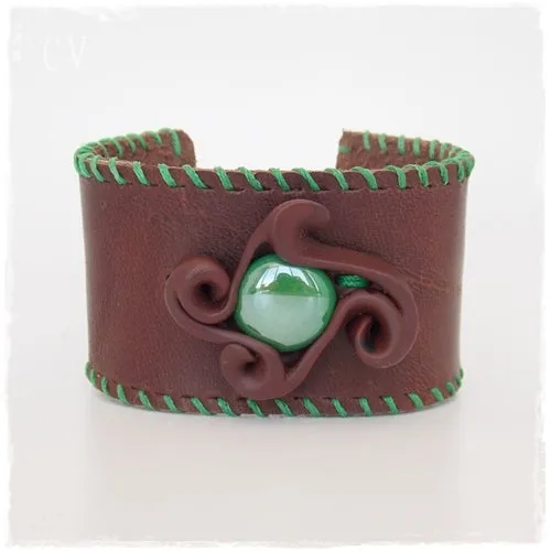 Artistic Leather Cuff Bracelet - "Banshee's Mind"
