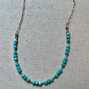 Cubed Turquoise Necklace