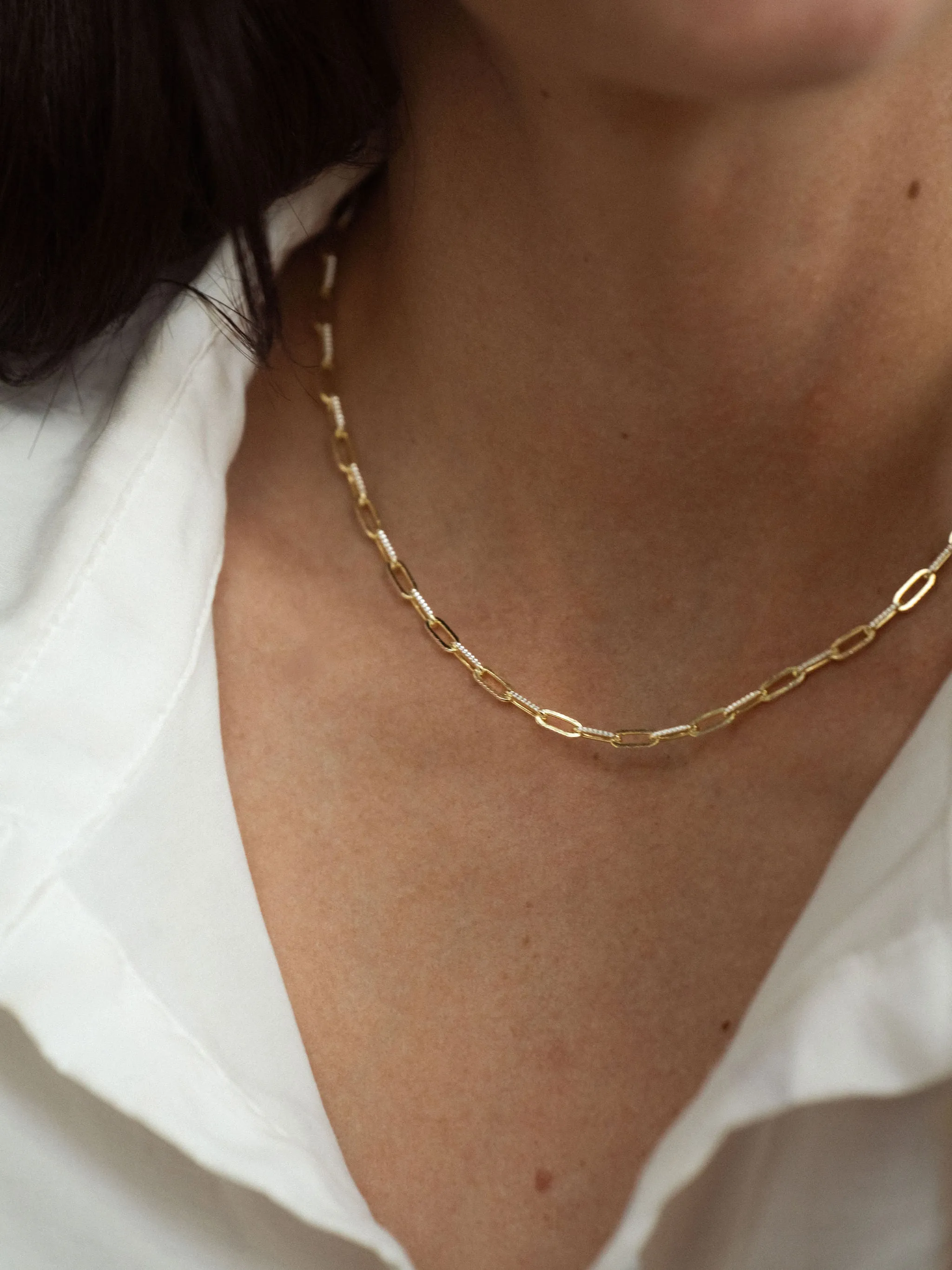 Diamond-Cut Paperclip Chain
