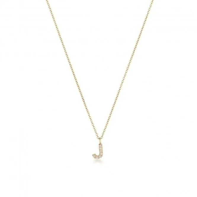 Diamond Jewellery 18ct Gold Diamond Initial Necklace NDQ154/J