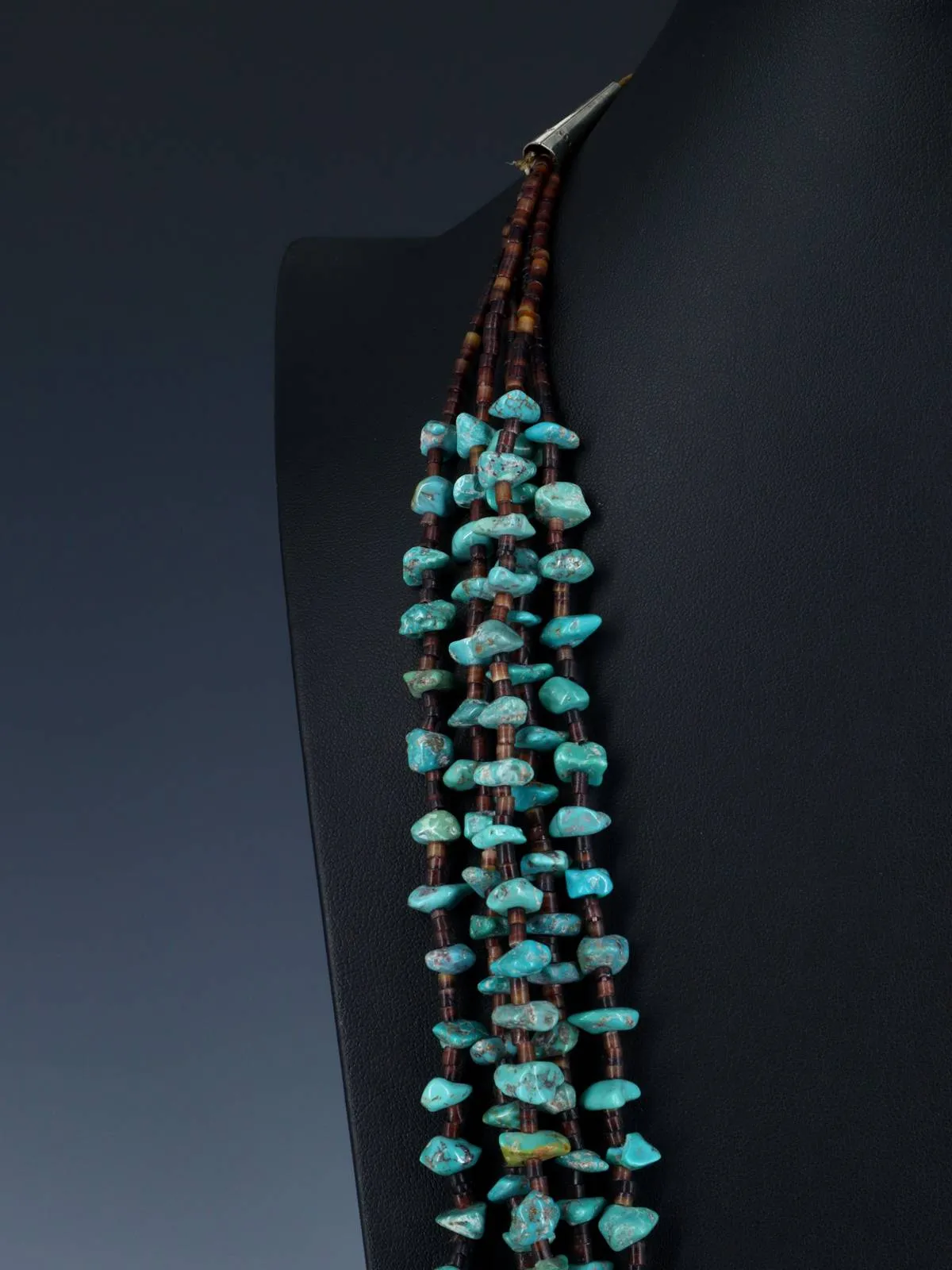 Five Strand Native American Santo Domingo Turquoise Necklace
