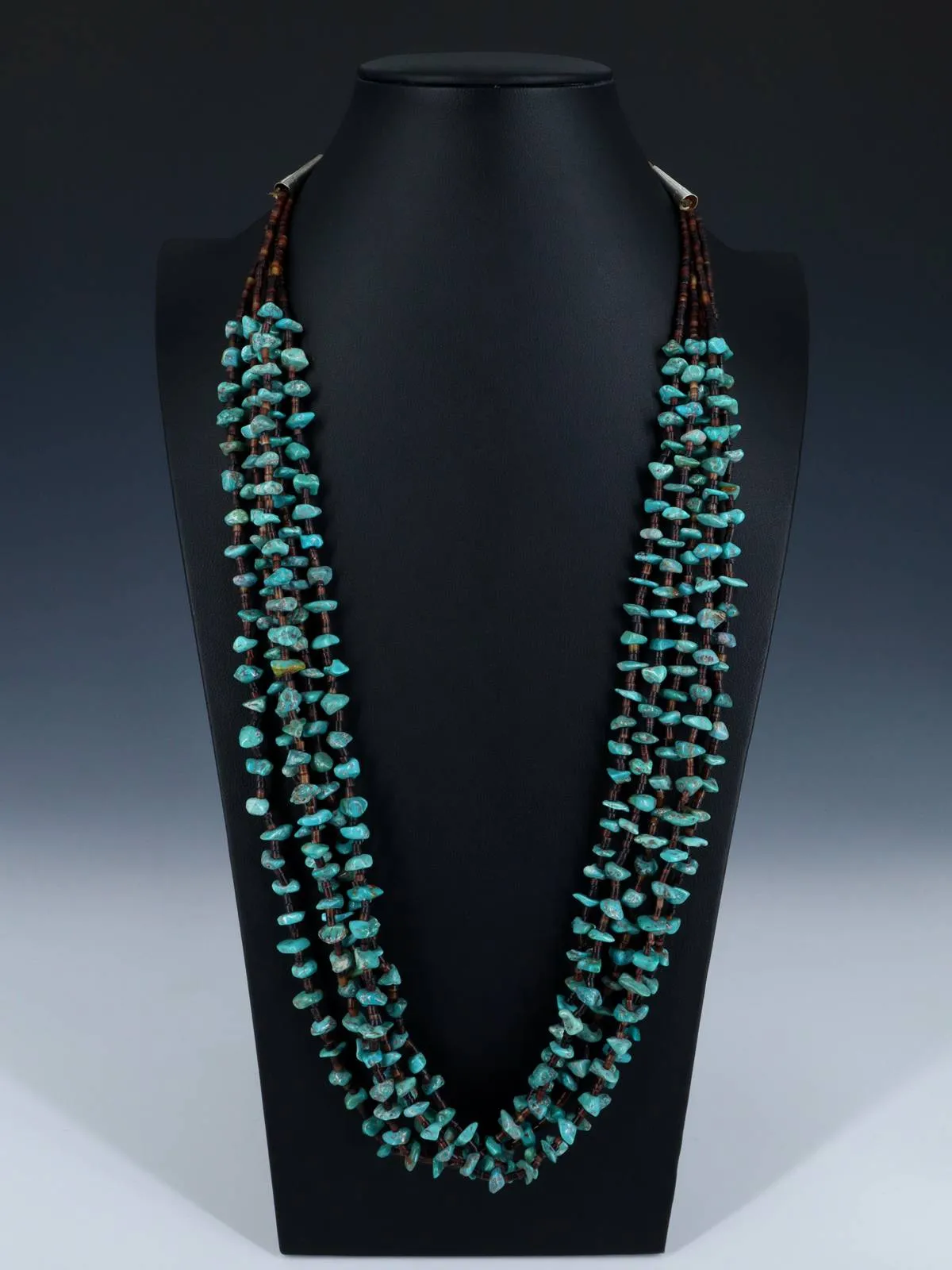 Five Strand Native American Santo Domingo Turquoise Necklace