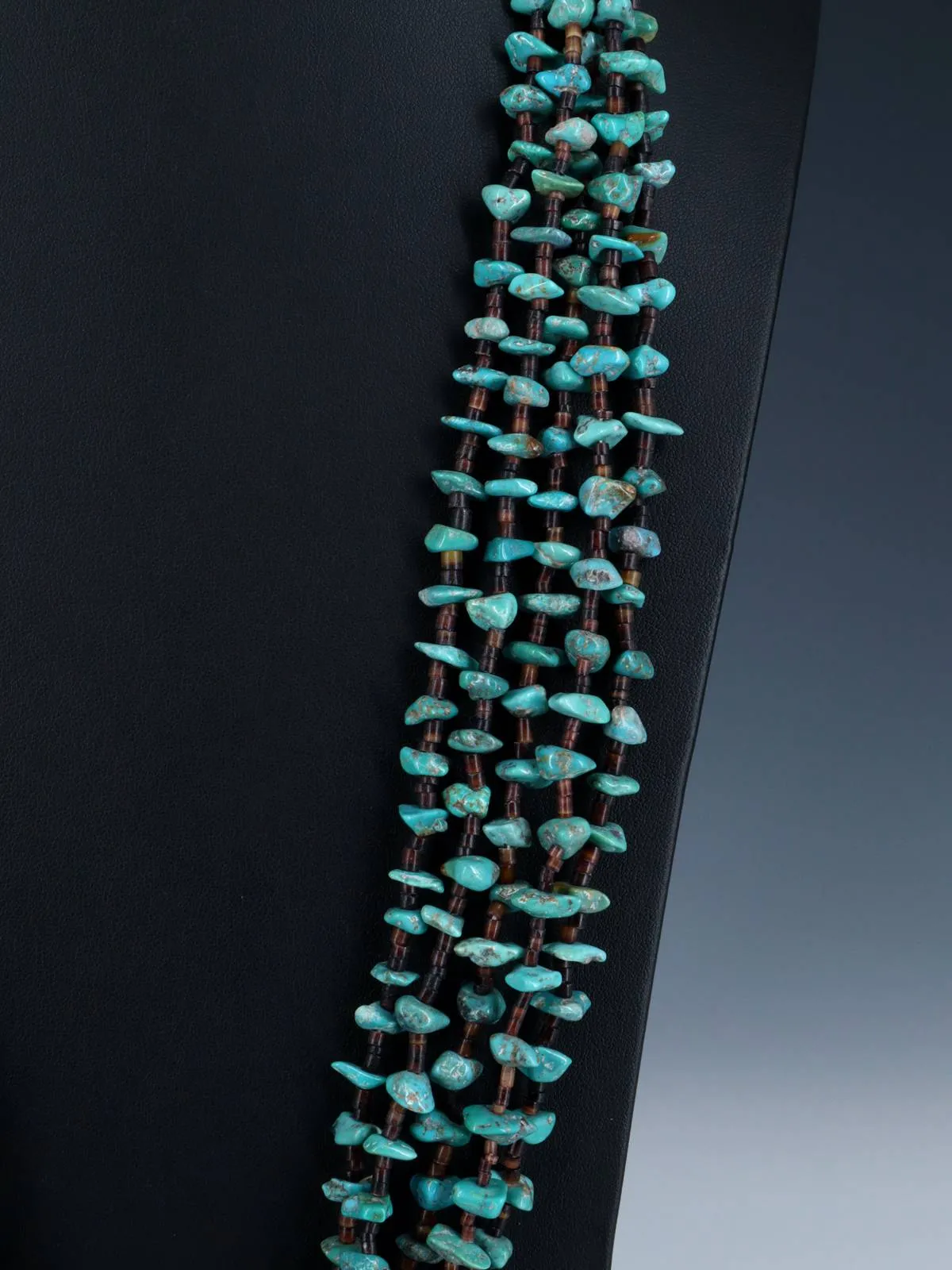 Five Strand Native American Santo Domingo Turquoise Necklace