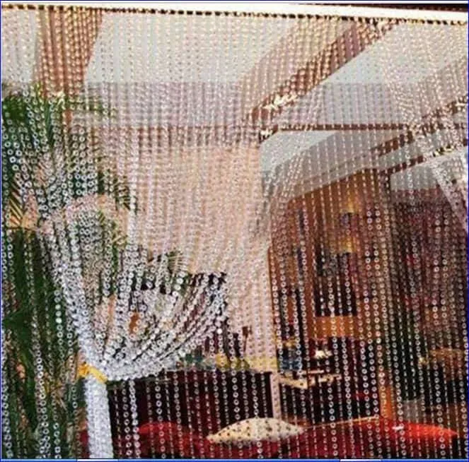 GLASS Crystal Garland 1 metre , Centerpiece Decoration Wedding Reception decor REAL crystal beads, gold or clear, by Crystal wedding uk