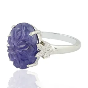 Gold 18Kt Diamond Tanzanite Cocktail Ring December Birthstone Jewelry Gift