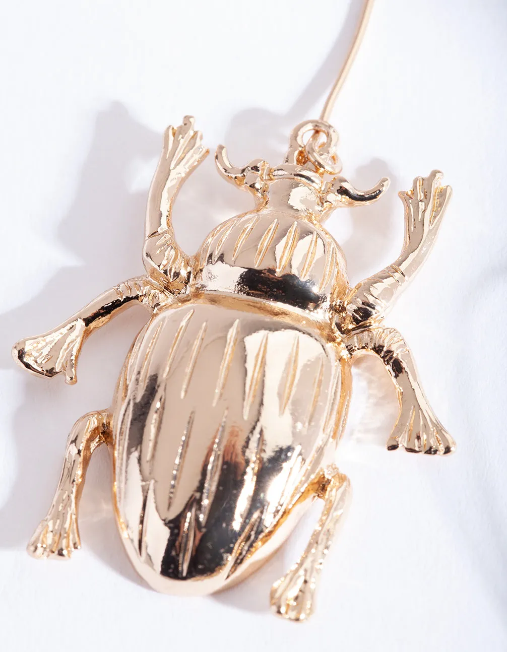 Gold Beetle Bug Earring