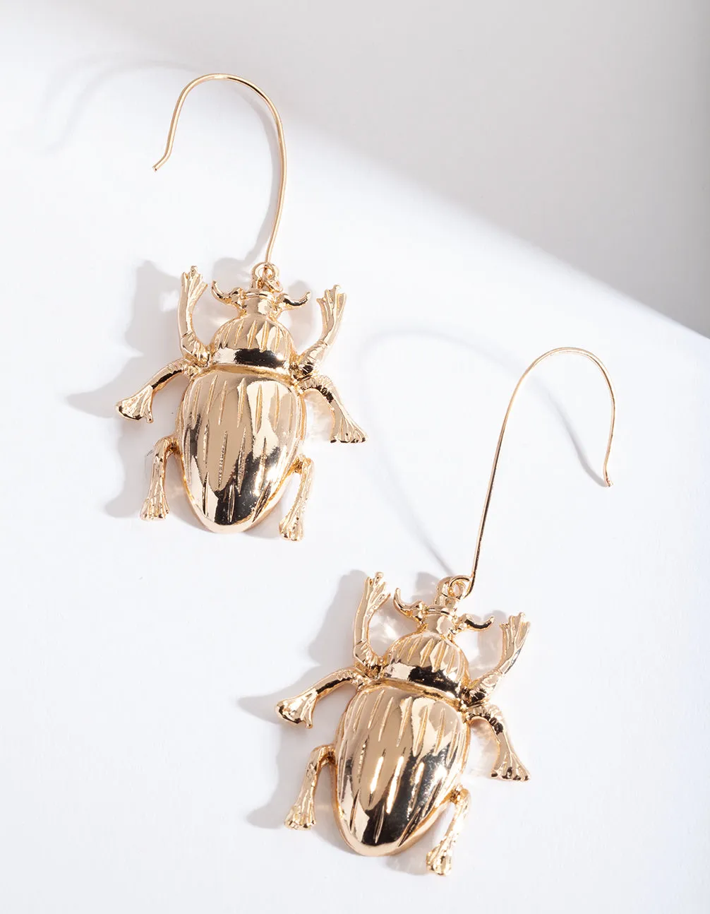 Gold Beetle Bug Earring