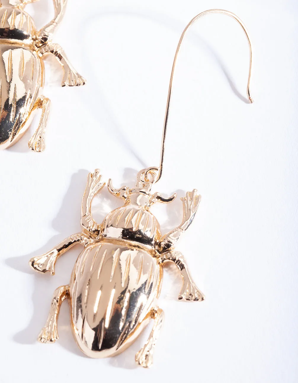 Gold Beetle Bug Earring