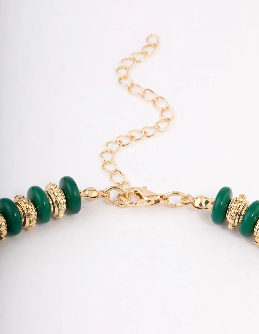 Gold Mixed Texture Disc Beaded Necklace