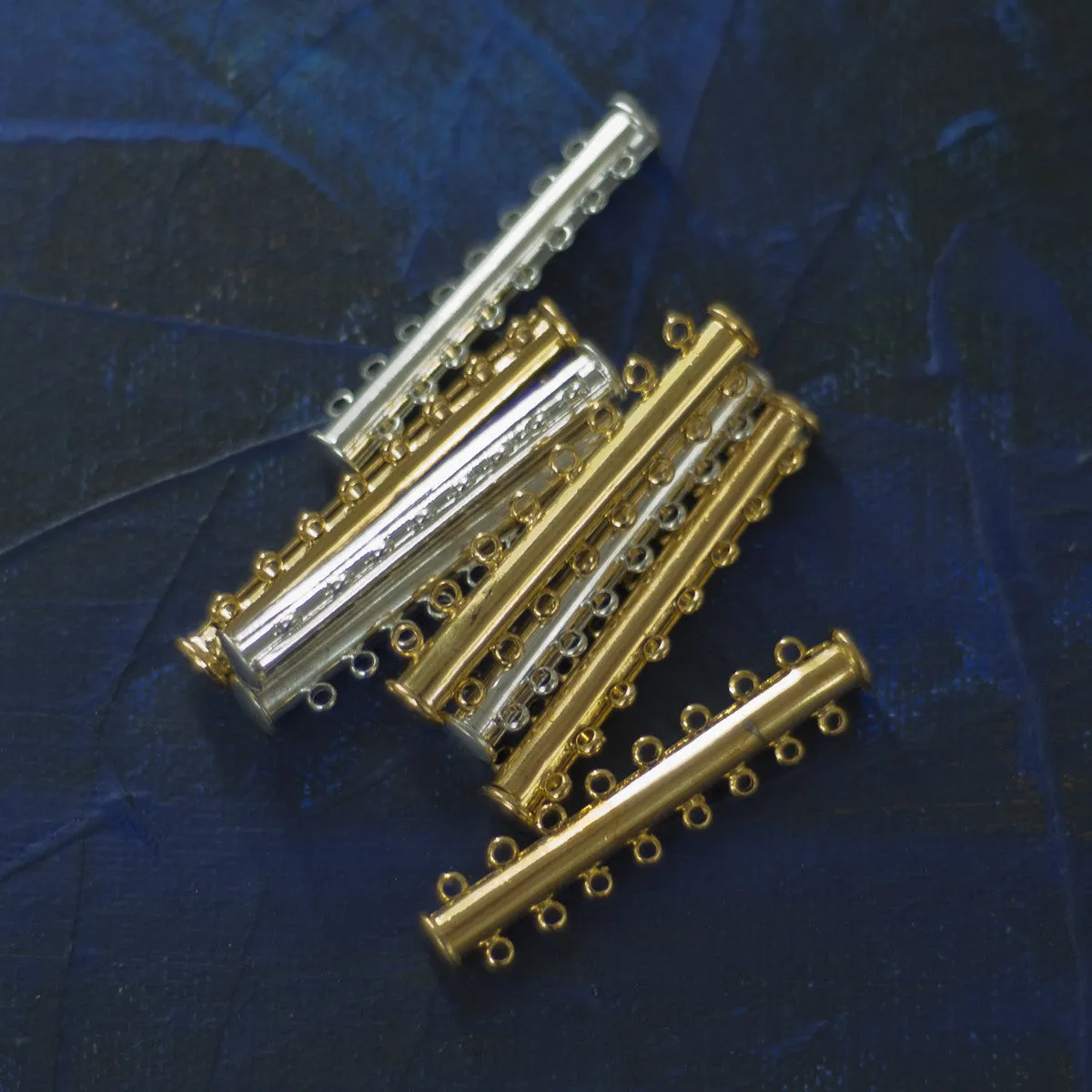 Golden Tube Clasp, Jewelry Supply, One Cuff Bracelet Clasp , DIY jewelry kit , 8 row tube clasp