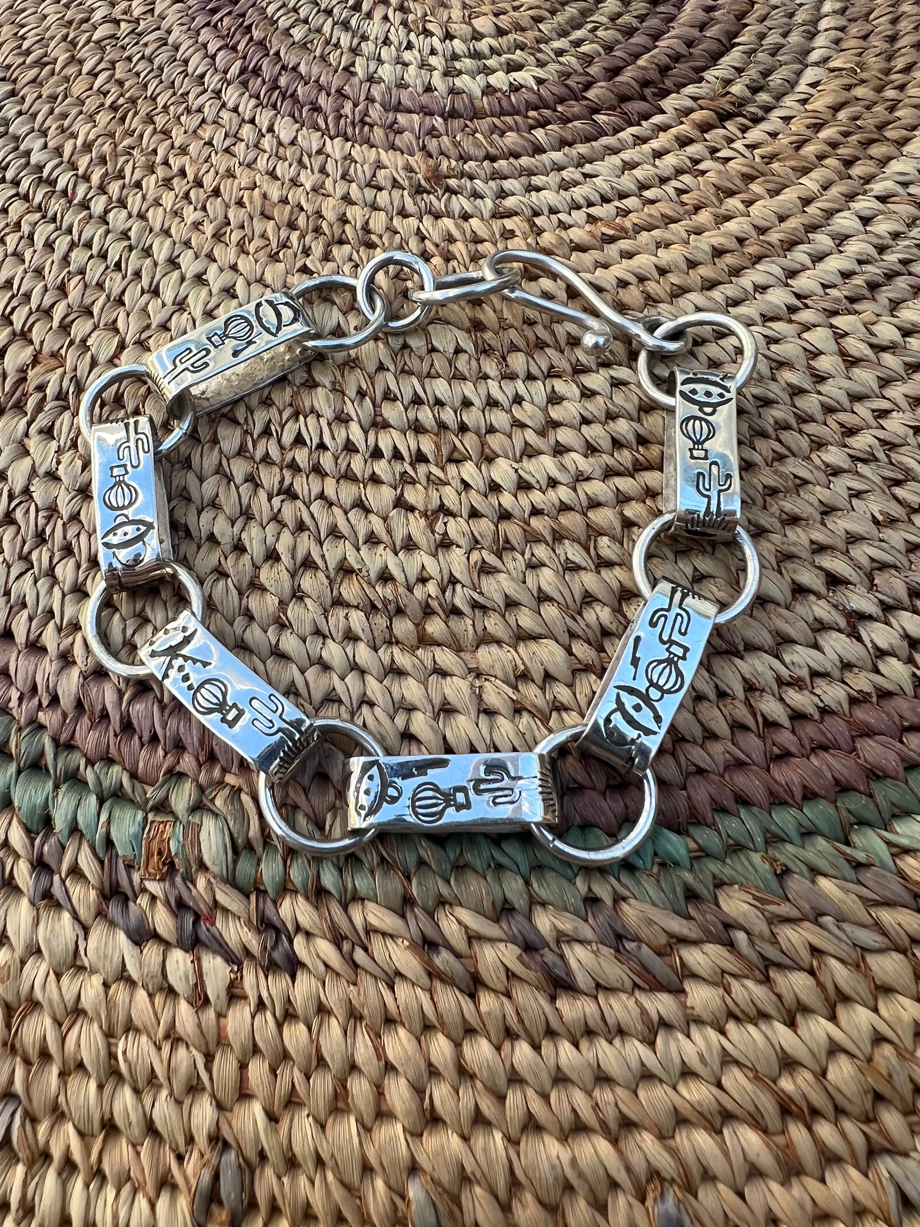 Hand Stamped Link Bracelet