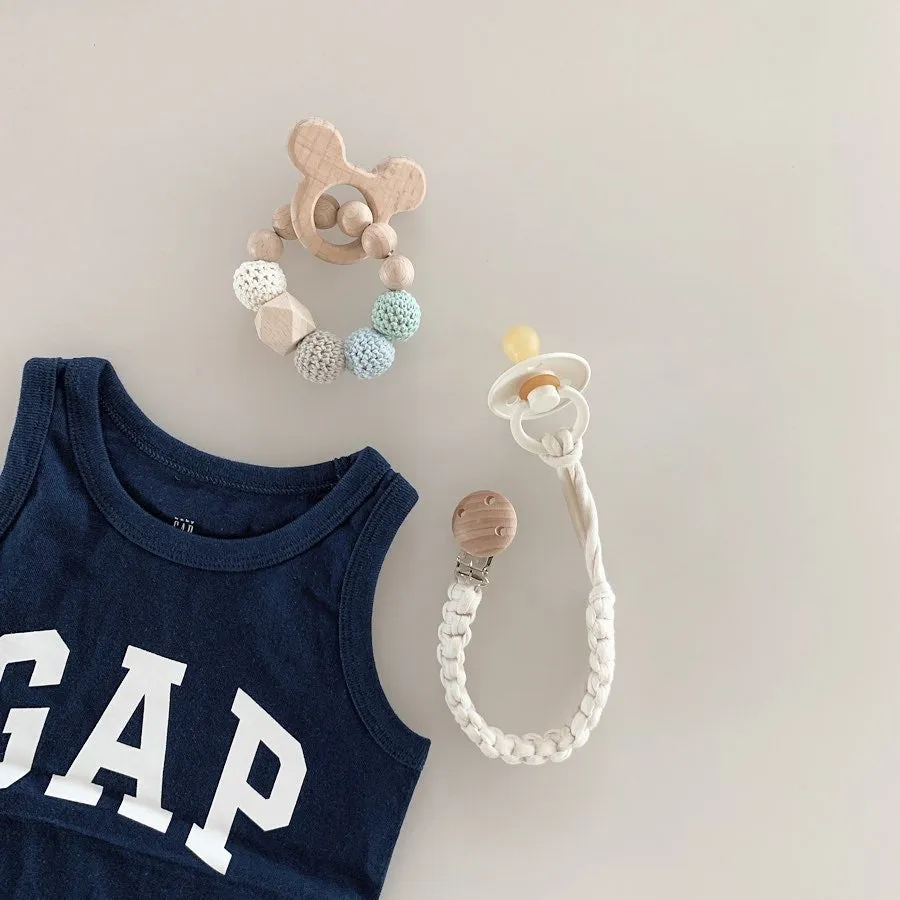 Handmade Cotton Tube Pacifier Clip Chain (Buy 2 for $34)