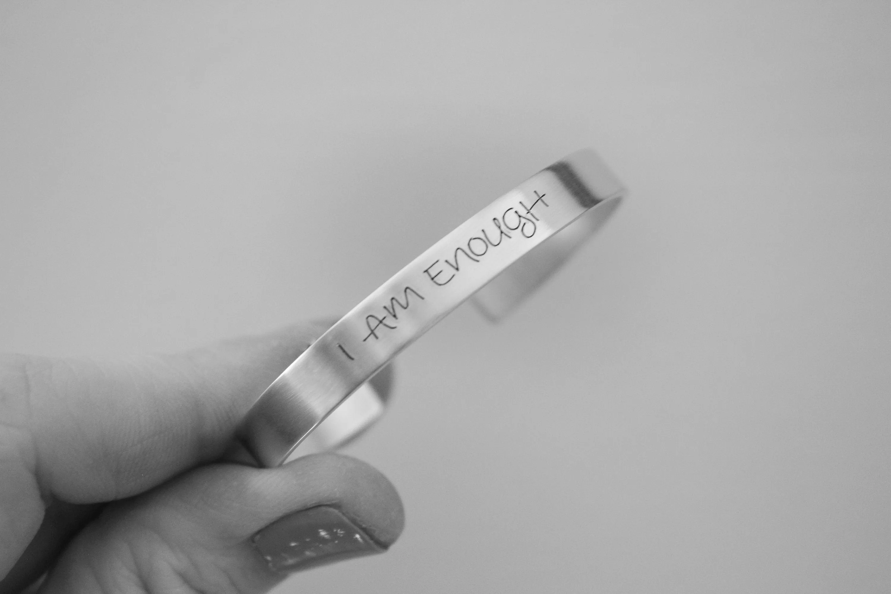 I Am Enough Bracelet, Inspirational Bracelet, Hand Stamped Jewelry, Cuff Bracelet, Friend Gift, Affirmation Bracelet, I Am Enough Jewelry