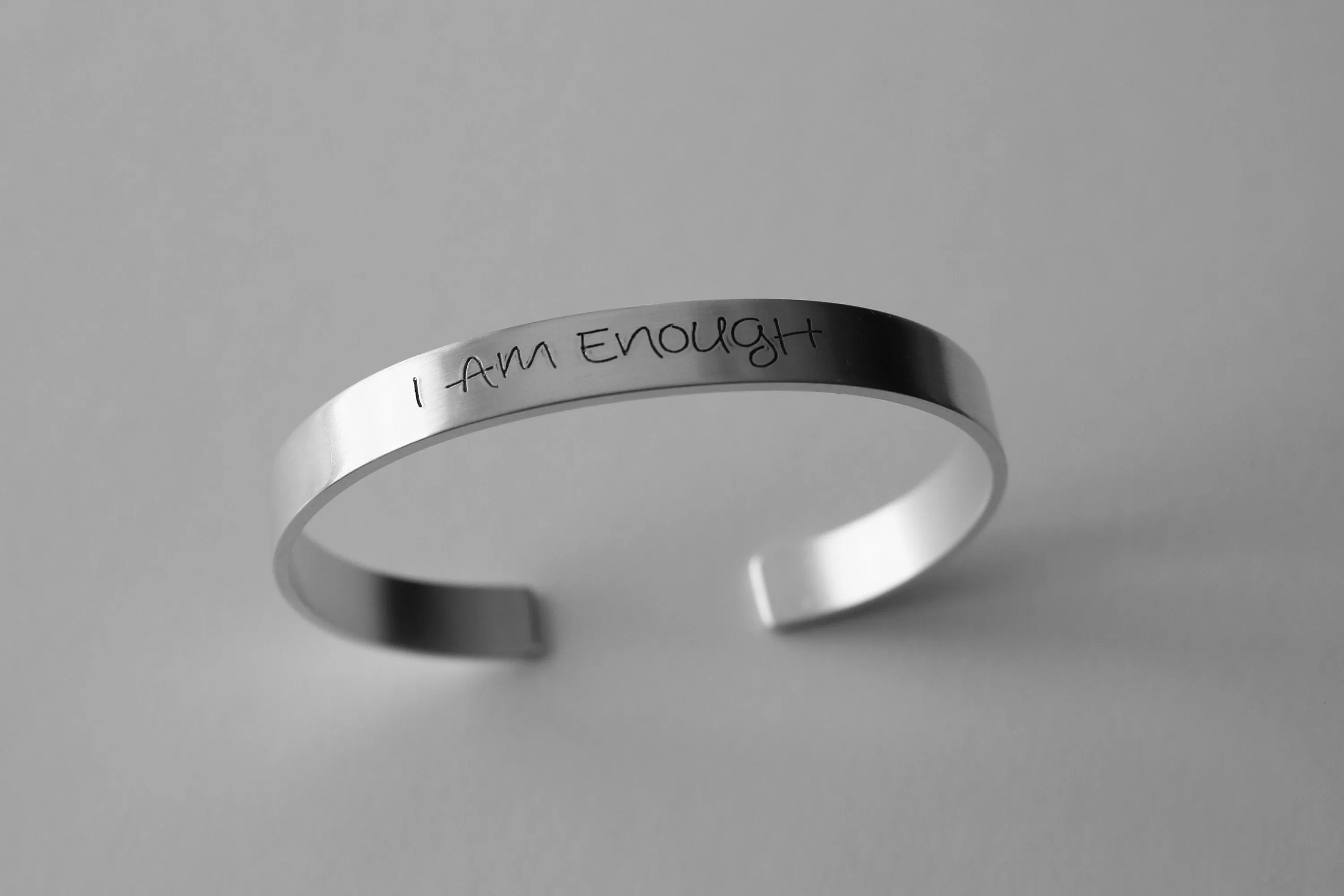 I Am Enough Bracelet, Inspirational Bracelet, Hand Stamped Jewelry, Cuff Bracelet, Friend Gift, Affirmation Bracelet, I Am Enough Jewelry