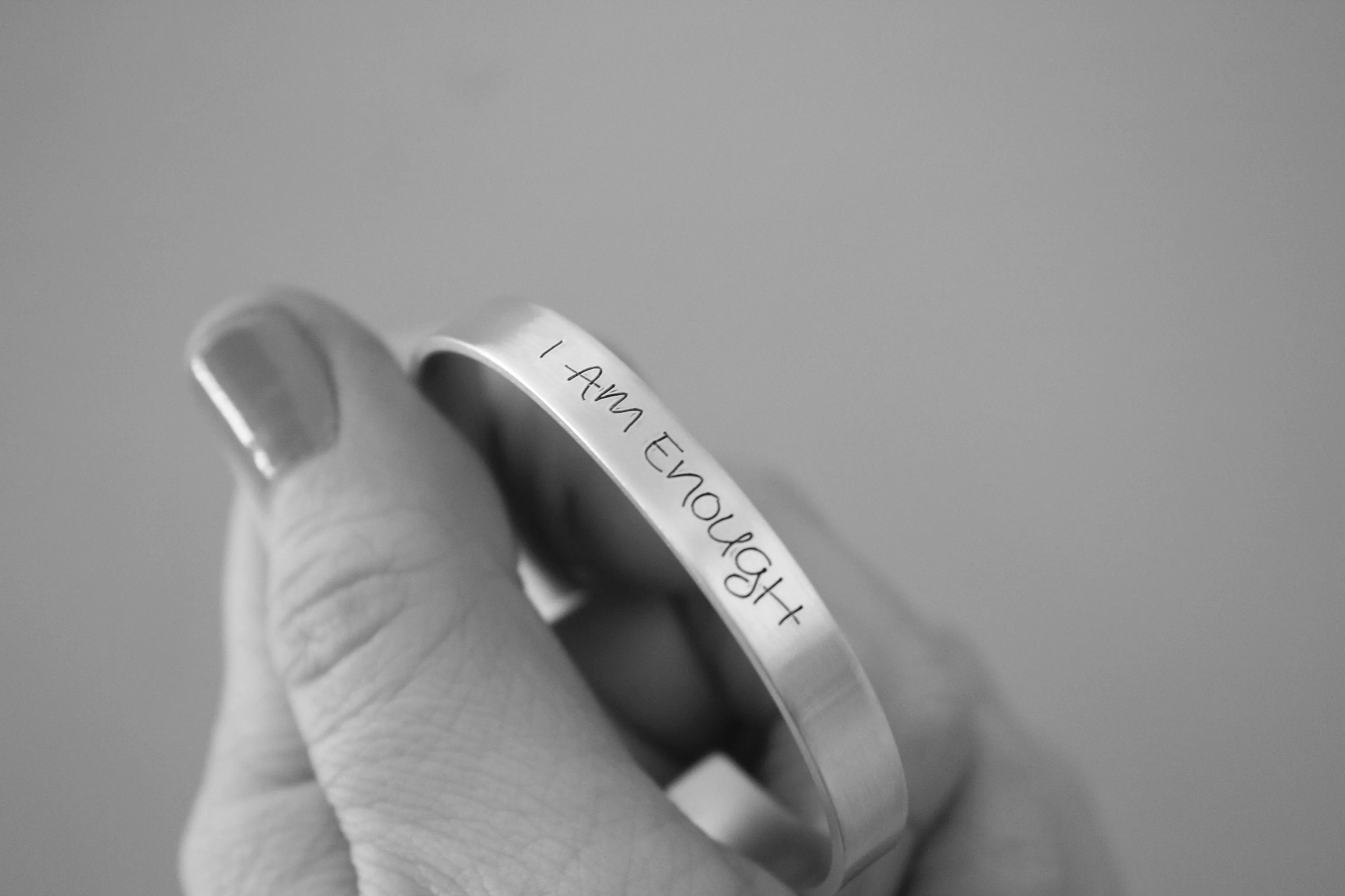 I Am Enough Bracelet, Inspirational Bracelet, Hand Stamped Jewelry, Cuff Bracelet, Friend Gift, Affirmation Bracelet, I Am Enough Jewelry