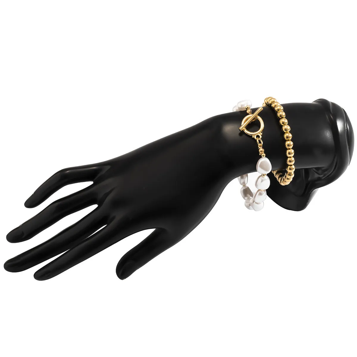 Imitation Temperament Corn Grain Pearl Bracelet Set
