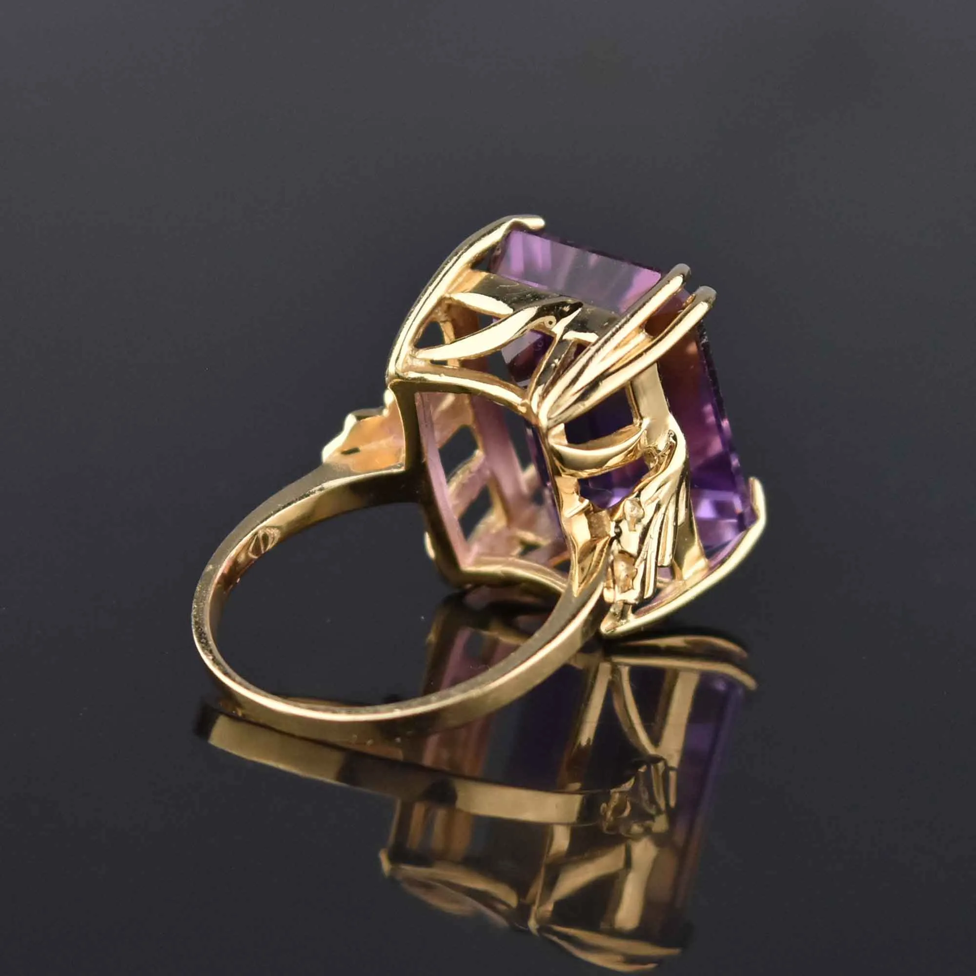 Impressive Vintage 14K Gold Ametrine Cocktail Ring