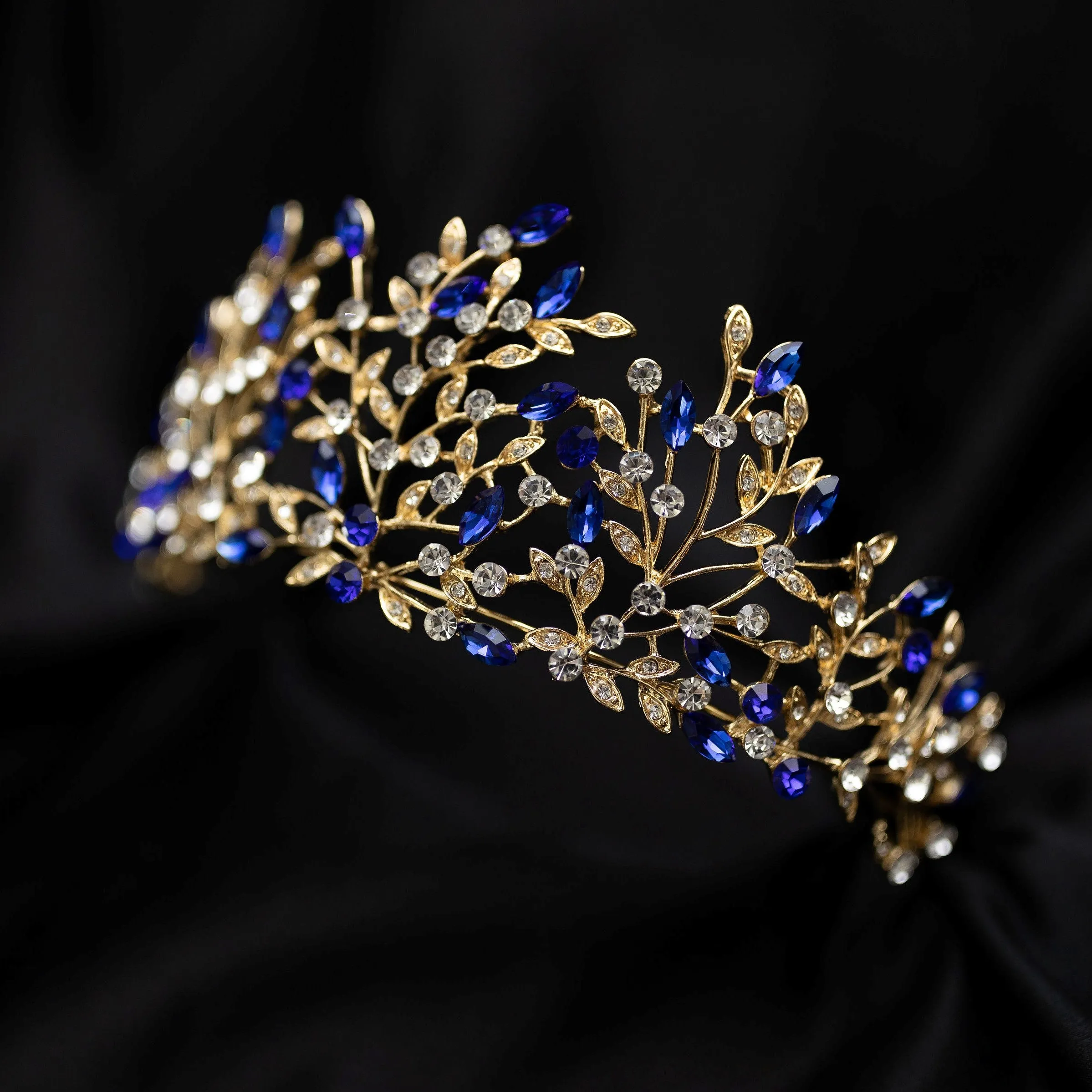 Ingrid Tiara in Blue & Gold