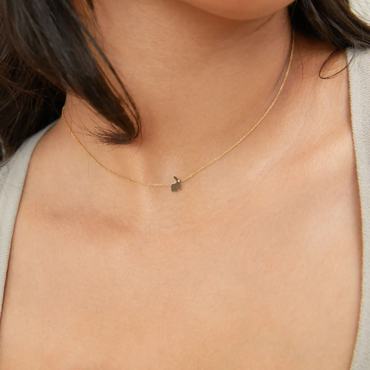 Kids Dainty Bunny Rabbit Necklace