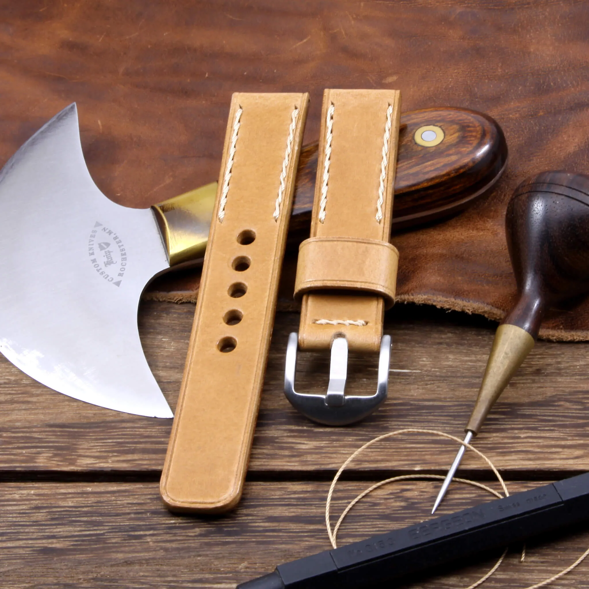Leather Watch Strap, Sequoia 101 | Chain Stitch