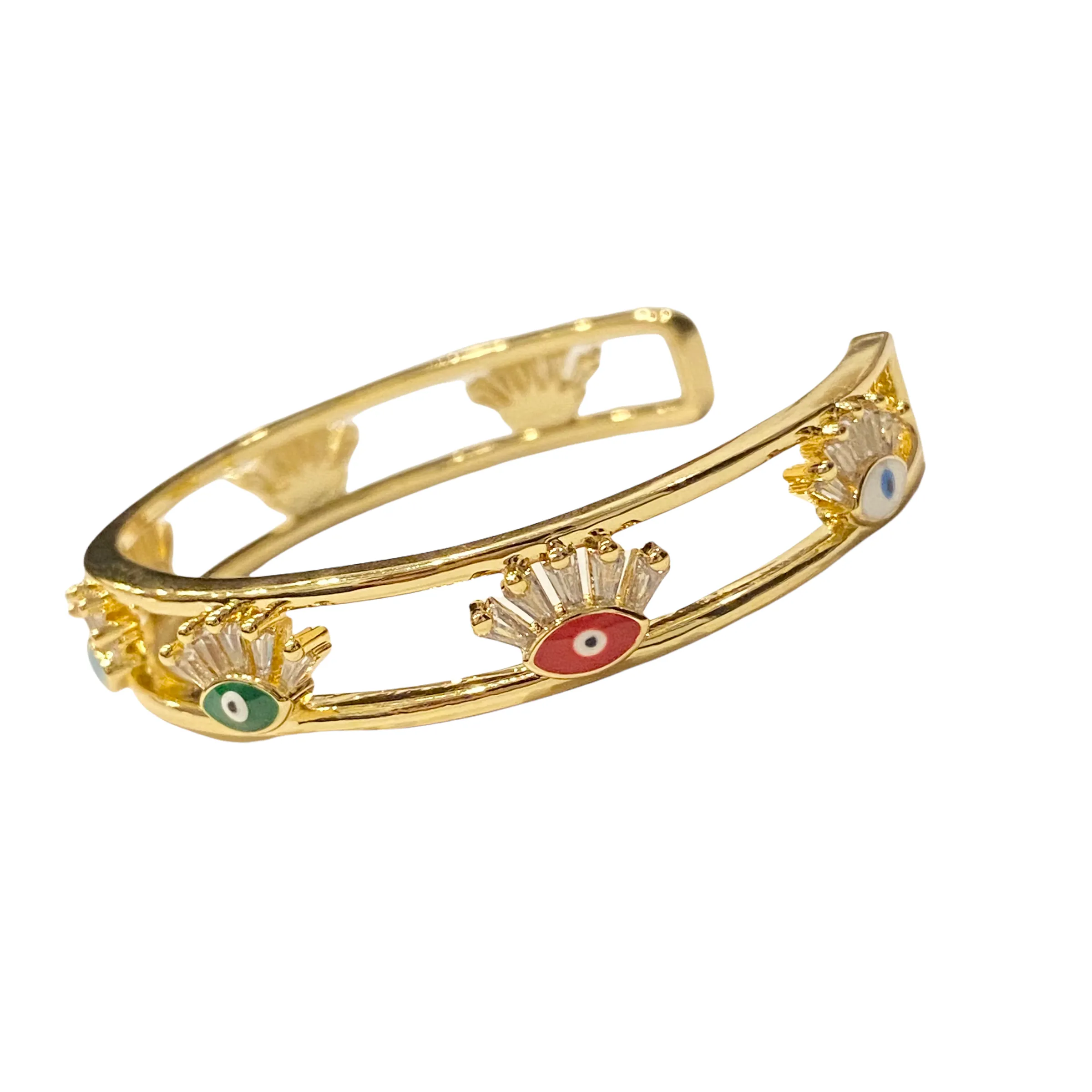 Multi Evil Eye Cuff Bracelet