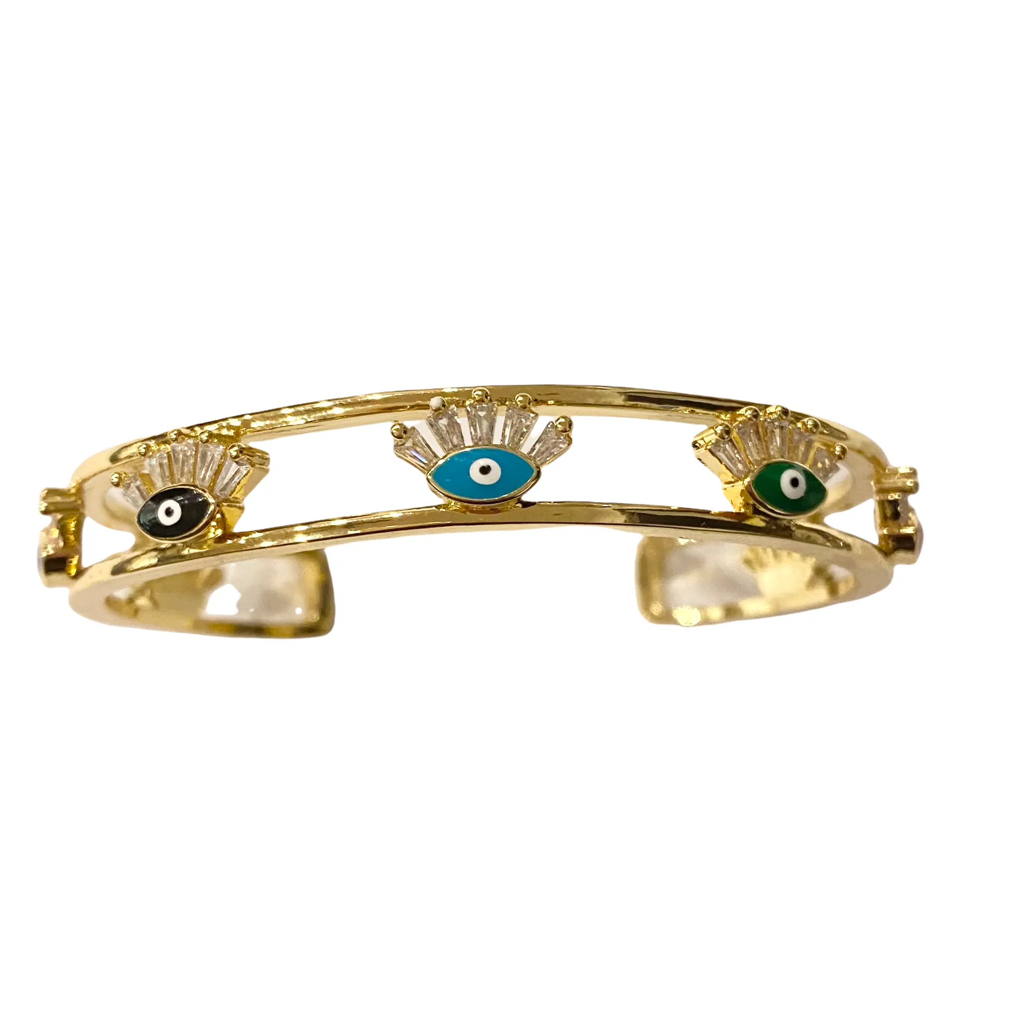 Multi Evil Eye Cuff Bracelet