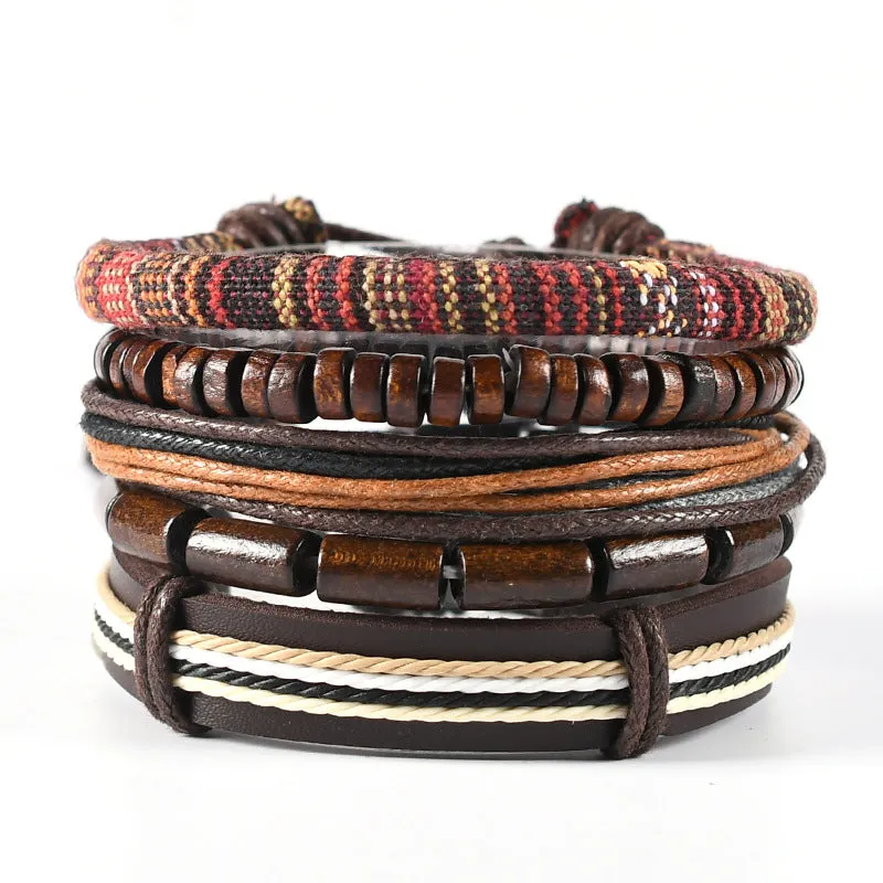 Multi-layer Suit Men's Leather Braided Bracelet
