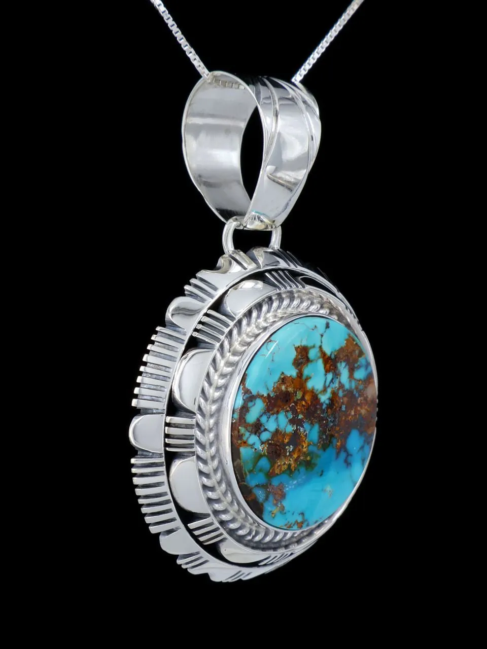Native American Royston Turquoise Sterling Silver Pendant