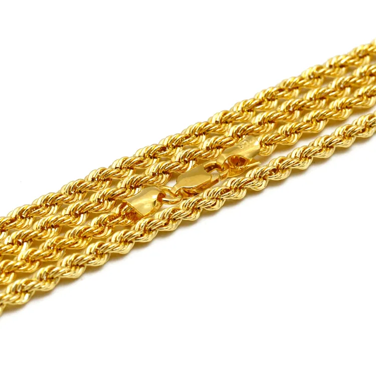 Real Gold Solid Thick Rope Men Chain 4 MM 2603 (45 C.M) CH1203