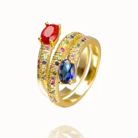 Serpentine Rainbow Ring Gold