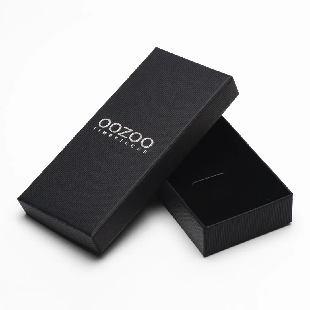 Smoke grey OOZOO watch with smoke grey chunky chain bracelet - C11268