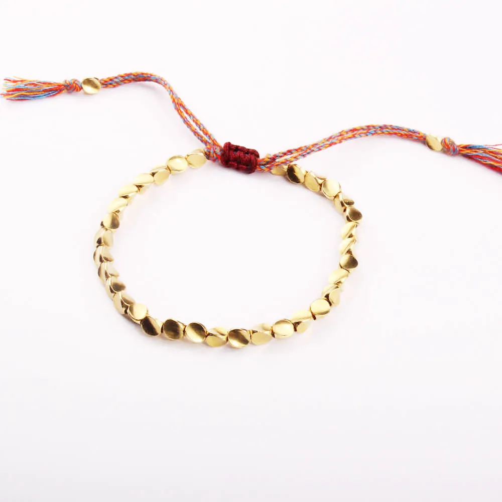 Special-shaped Copper Bead Woven Tassel Strap