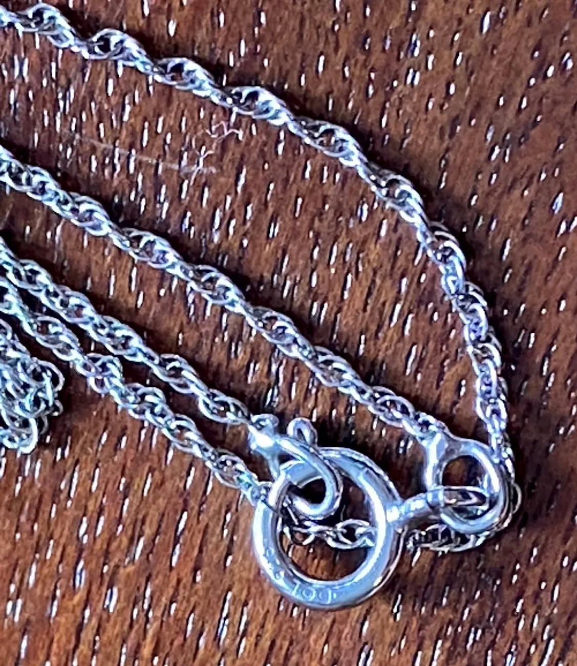 Sterling Silver Chain Double Heart Baguette Diamond Pendant Necklace
