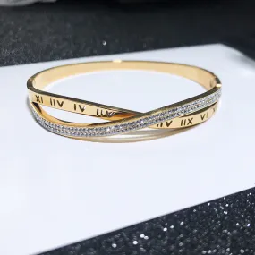 Titanium Steel 18k Gold Cross Bracelet