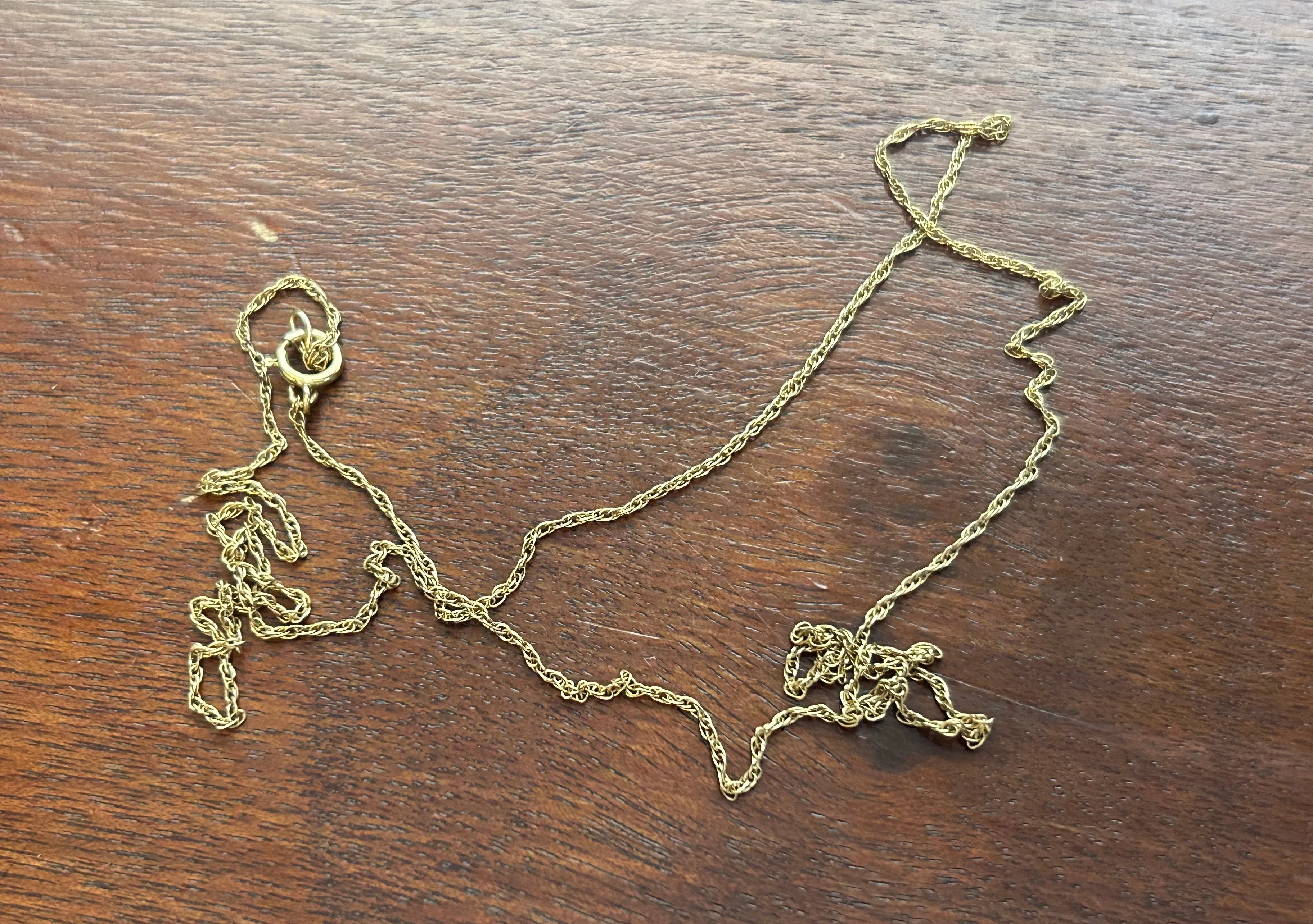 Vintage 1/20 14k Yellow Gold Filled Chain Link Necklace 20" Long