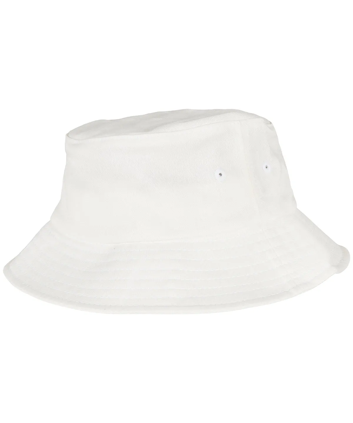 White - Kids Flexfit cotton twill bucket hat