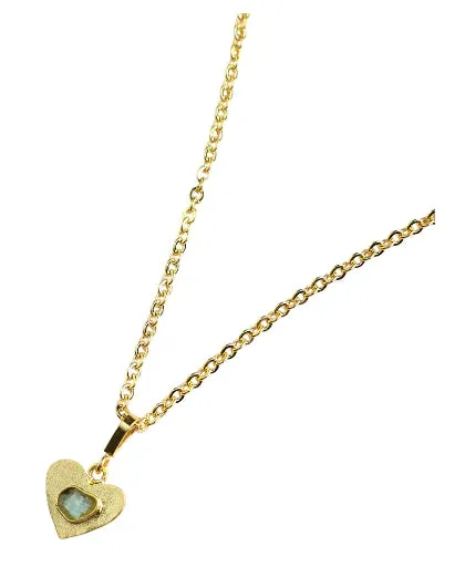 Zaya Basic Chain Collection Colombian Raw Emerald & 24k Gold Plated Chain